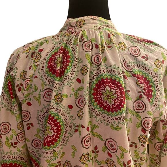 Gap Boho Inspired Floral Henley Long Sleeve Top Size Medium - Picture 8 of 13